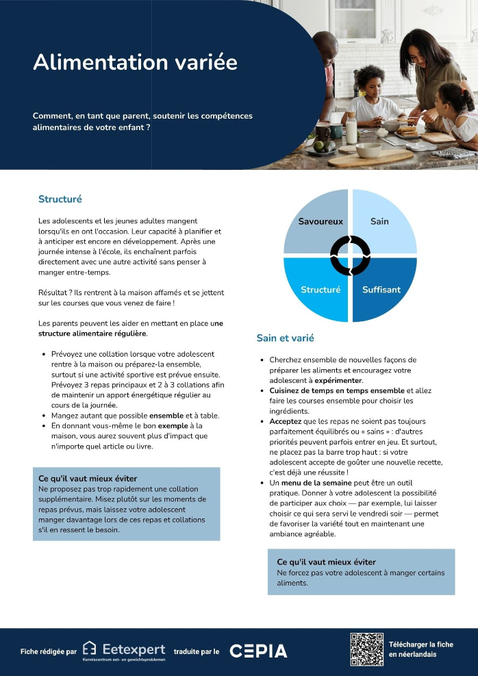 Alimentation variée - Adolescents