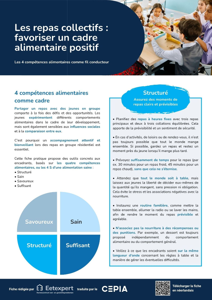 Les repas collectifs : favoriser un cadre alimentaire positif