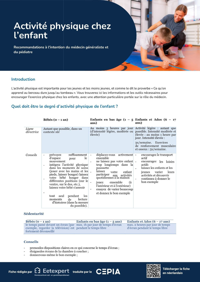 Activité physique chez l'enfant